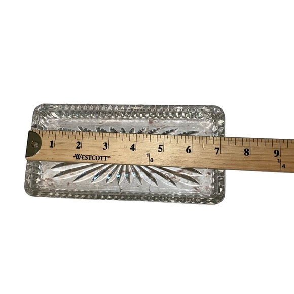 Vtg Leonard 7pc Silverplate Relish Serving Tray Glass Dishes Forks MIB - Picture 6 of 16